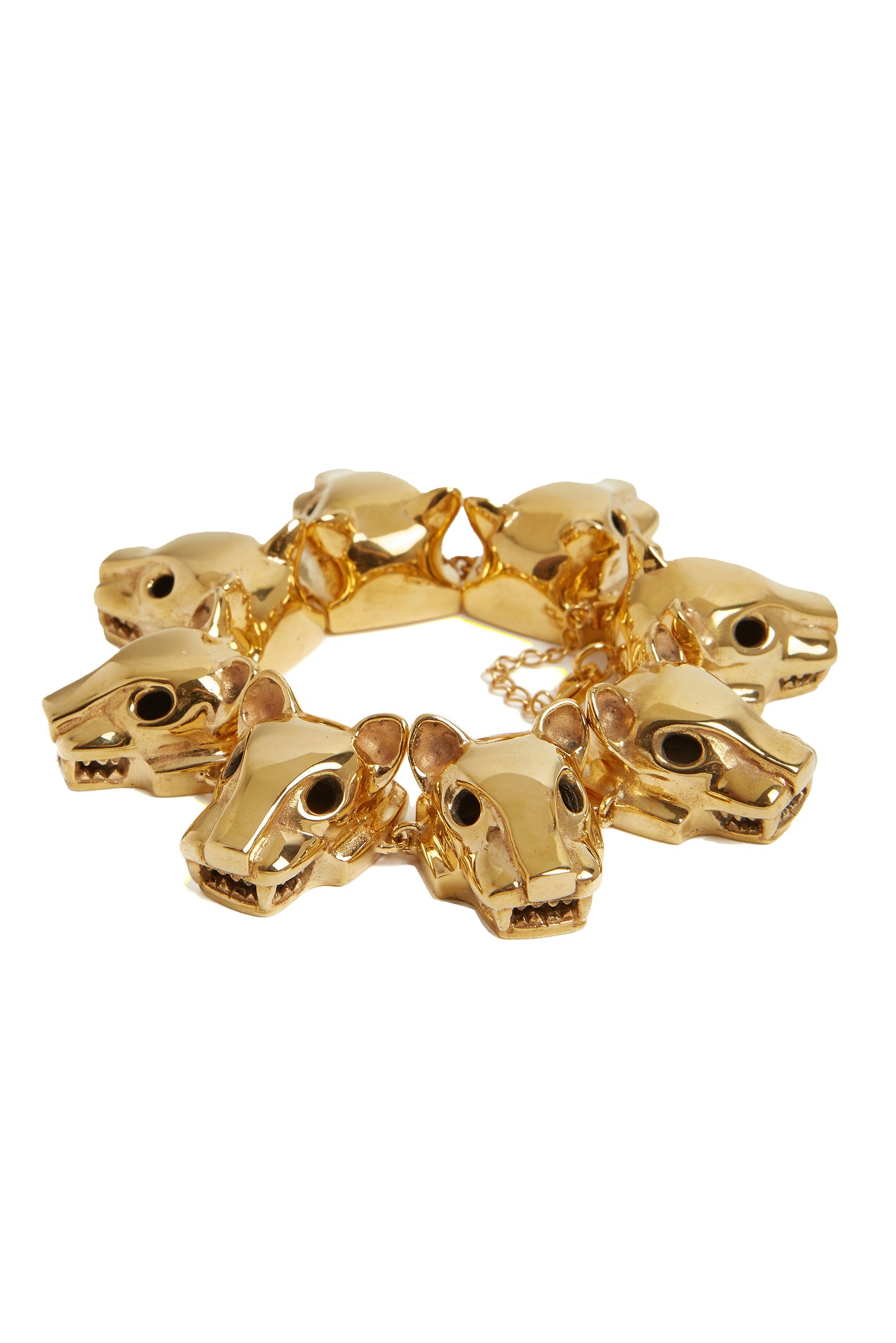 PULSEIRA ONÇAS INCA - Bronze banhado a ouro 18K