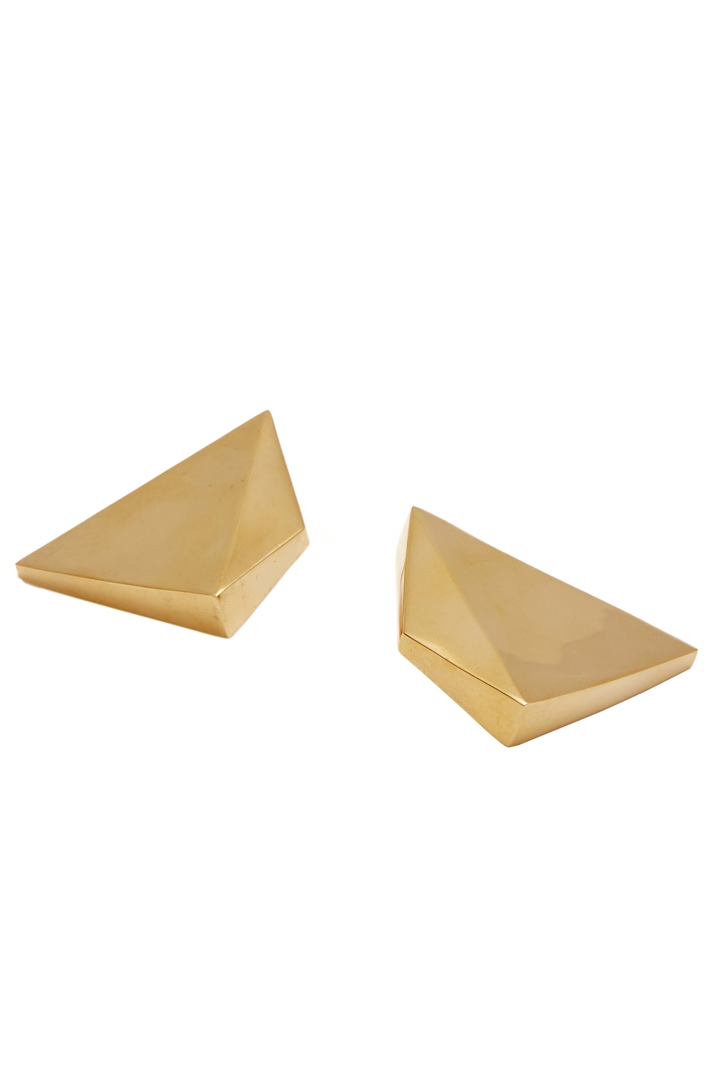 BRINCOS PIRÂMIDE GIZA MINI - Bronze banhado a ouro 18K