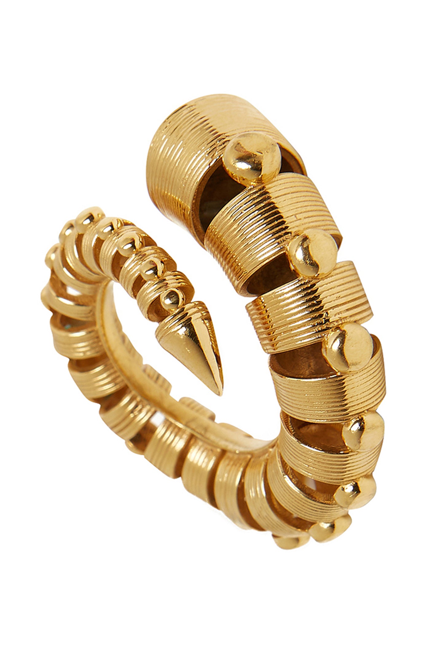 ANEL CHIFRE DE JAVALI SURREALISTA - Bronze banhado a ouro 18K