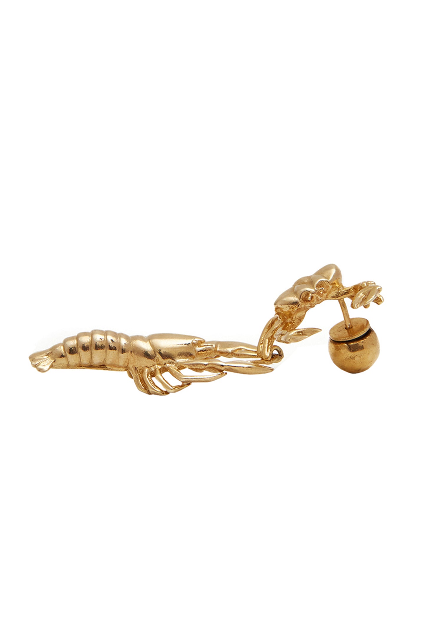 SURREALIST LOBSTER AND CRAB EARRINGS - 18K gold-plated bronze