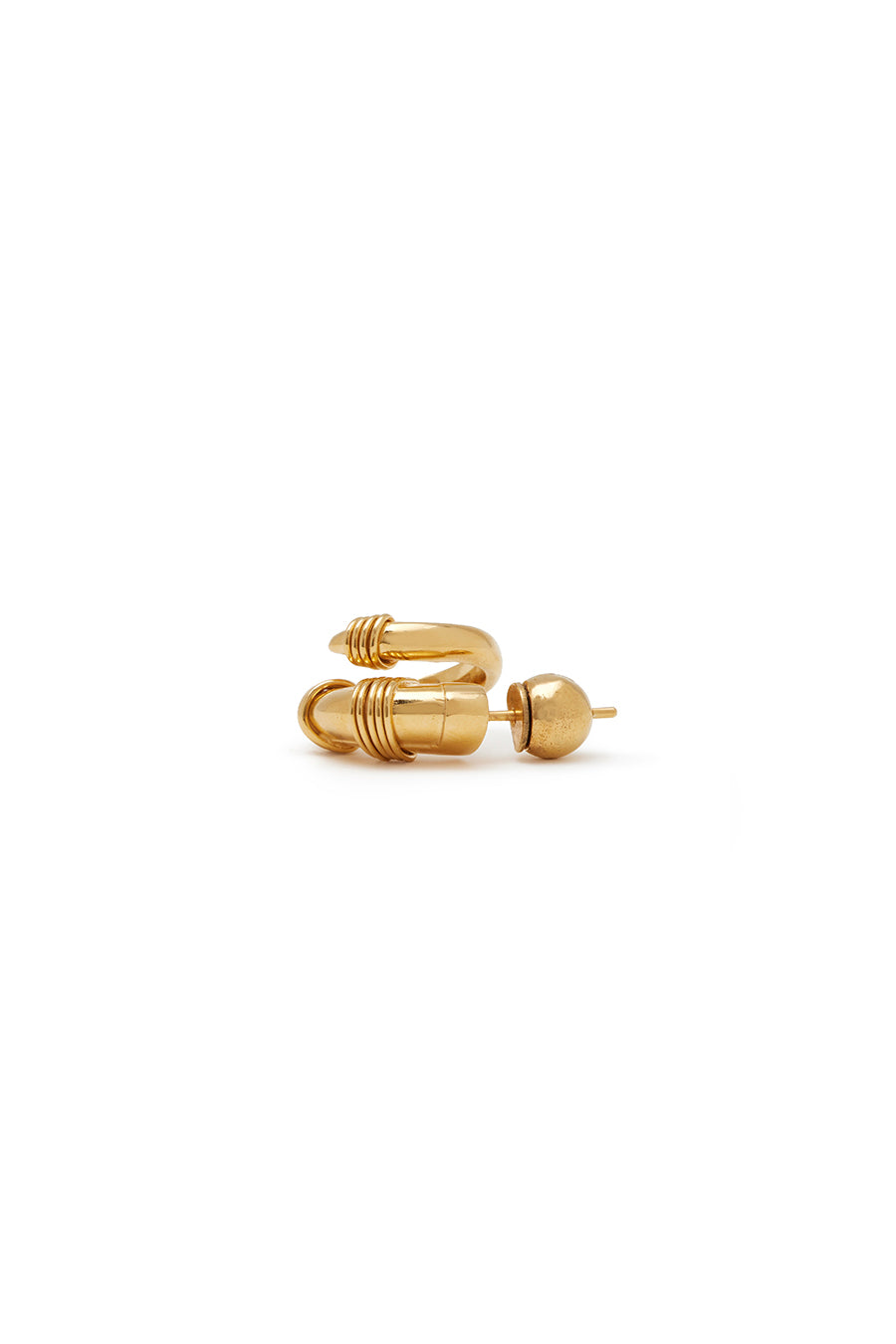 BRINCO MINI CHIFRE DOGON - Bronze banhado a ouro 18K