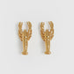 BRINCOS LAGOSTA SURREALISTA - Bronze banhado a ouro 18K